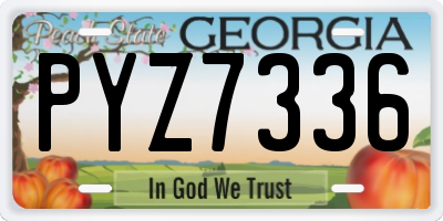 GA license plate PYZ7336