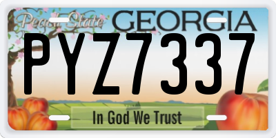 GA license plate PYZ7337