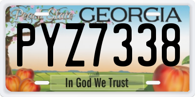 GA license plate PYZ7338