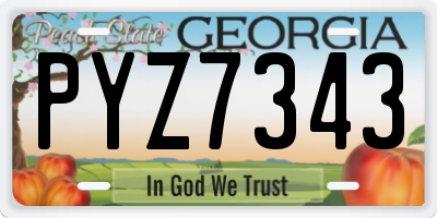 GA license plate PYZ7343