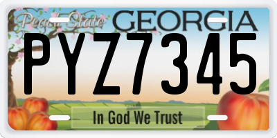 GA license plate PYZ7345