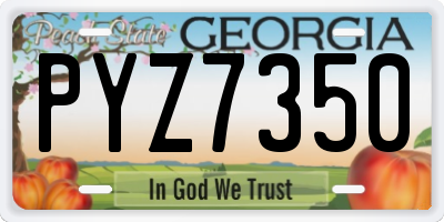 GA license plate PYZ7350