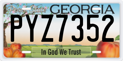 GA license plate PYZ7352