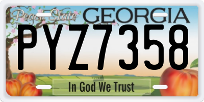 GA license plate PYZ7358