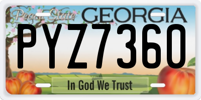 GA license plate PYZ7360
