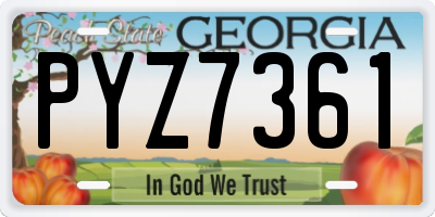 GA license plate PYZ7361