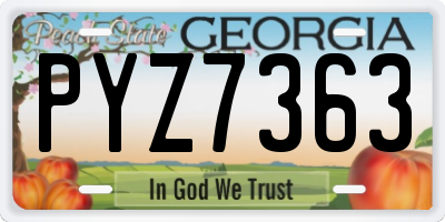 GA license plate PYZ7363