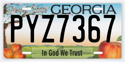 GA license plate PYZ7367