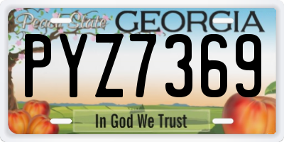 GA license plate PYZ7369