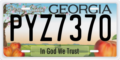 GA license plate PYZ7370