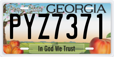 GA license plate PYZ7371