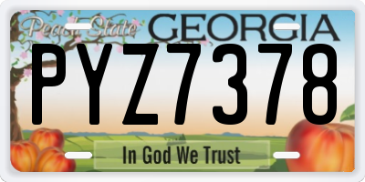 GA license plate PYZ7378