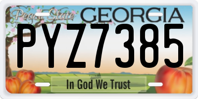 GA license plate PYZ7385