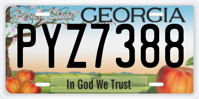 GA license plate PYZ7388