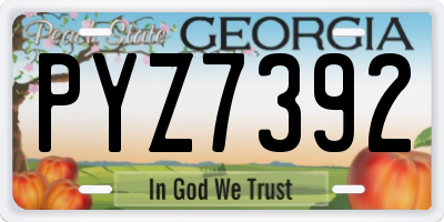 GA license plate PYZ7392