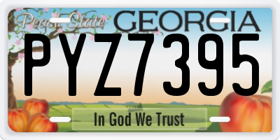GA license plate PYZ7395