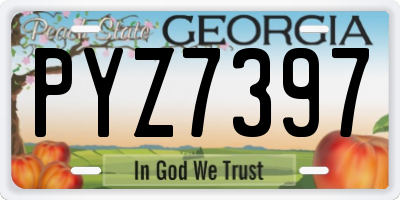 GA license plate PYZ7397