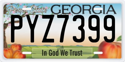 GA license plate PYZ7399