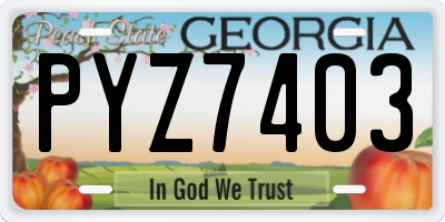 GA license plate PYZ7403