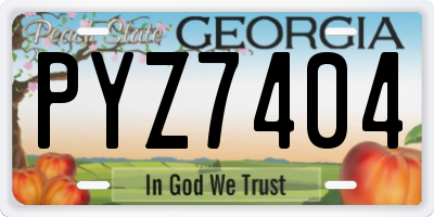 GA license plate PYZ7404