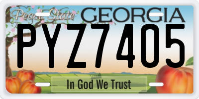 GA license plate PYZ7405