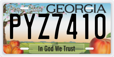 GA license plate PYZ7410
