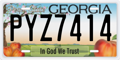 GA license plate PYZ7414