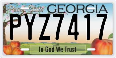 GA license plate PYZ7417