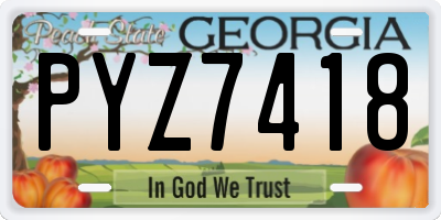 GA license plate PYZ7418