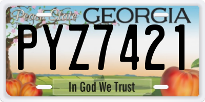 GA license plate PYZ7421