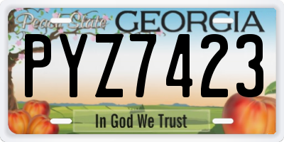 GA license plate PYZ7423
