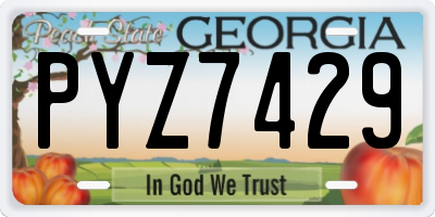 GA license plate PYZ7429