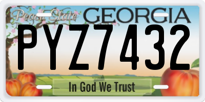 GA license plate PYZ7432