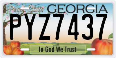 GA license plate PYZ7437