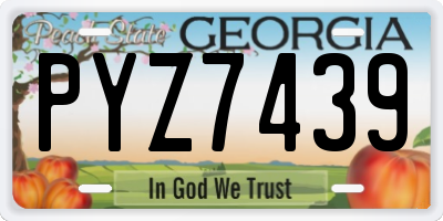 GA license plate PYZ7439