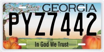 GA license plate PYZ7442