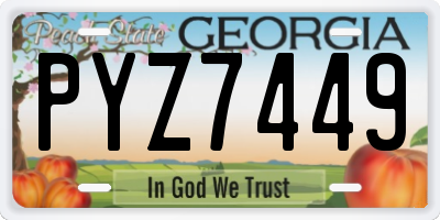 GA license plate PYZ7449