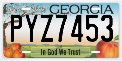 GA license plate PYZ7453