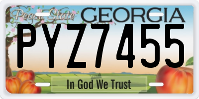 GA license plate PYZ7455