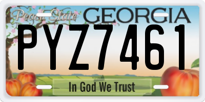 GA license plate PYZ7461