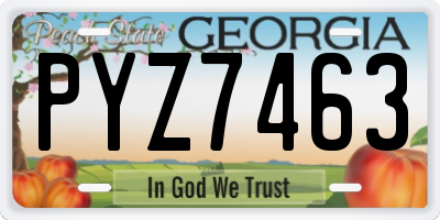 GA license plate PYZ7463