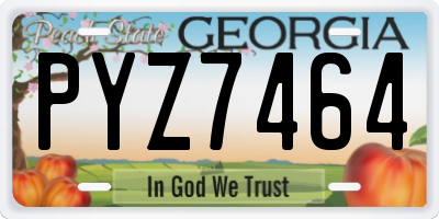 GA license plate PYZ7464