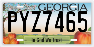 GA license plate PYZ7465