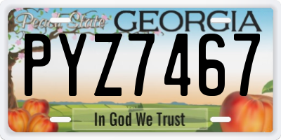 GA license plate PYZ7467