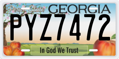 GA license plate PYZ7472