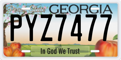 GA license plate PYZ7477