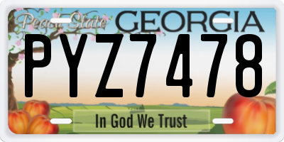 GA license plate PYZ7478