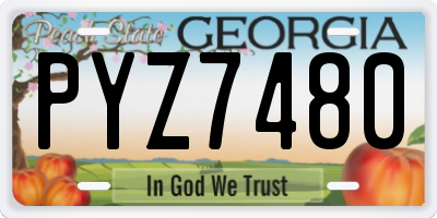 GA license plate PYZ7480