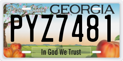 GA license plate PYZ7481