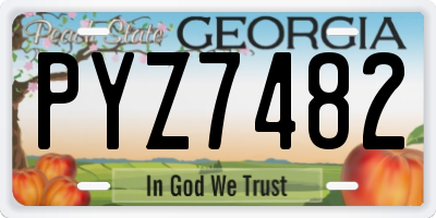 GA license plate PYZ7482
